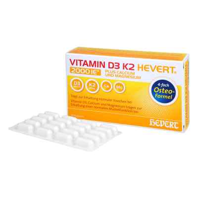 Vitamin D3 K2 Hevert plus Calcium und Magnesium 2000 I.E./ 2 Kap 60 stk von Hevert-Arzneimittel GmbH & Co. K PZN 16890444