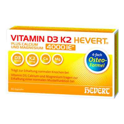 Vitamin D3 K2 Hevert Plus Calcium und Magnesium 4000 IE 60 stk von Hevert Arzneimittel GmbH & Co. K PZN 18214701