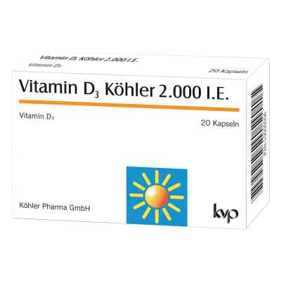 Vitamin D3 Köhler 2.000 Ie Kapseln 20 stk von Köhler Pharma GmbH PZN 10005056