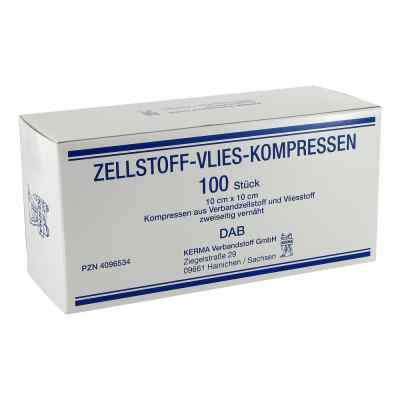 Zellstoff Vlies Kompressen 10x10cm unsteril 100 stk von KERMA Verbandstoff GmbH PZN 04096534