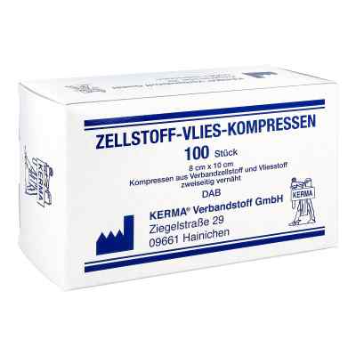 Zellstoff Vlies Kompressen 8x10cm unsteril 100 stk von KERMA Verbandstoff GmbH PZN 04050147